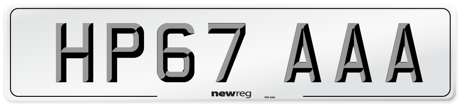 HP67 AAA Number Plate from New Reg